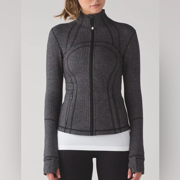 Lululemon Define Jacket Herringbone Grey Size 8 EUC - Picture 1 of 13